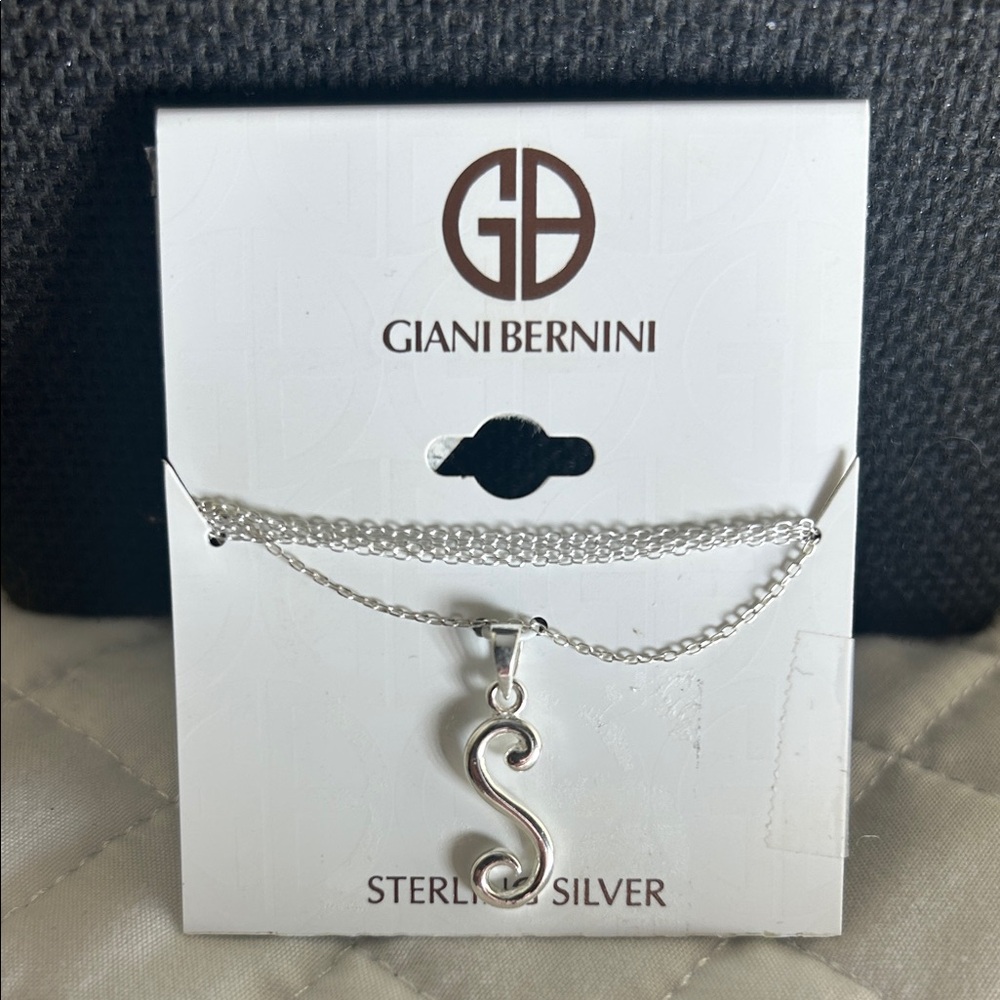 Giani Bernini Sterling Silver Initial 'S' Necklace NWT